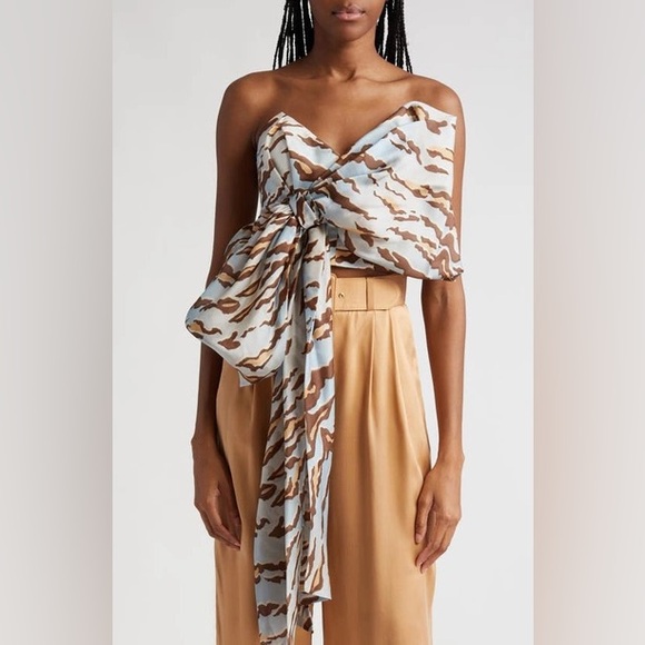 Zimmermann Tops - Zimmerman silk bow TOP size 1 - S animal tiger print